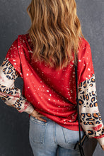 Load image into Gallery viewer, Heart Leopard Round Neck Sweatshirt
