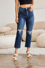 Load image into Gallery viewer, RFM Crop Dylan Plus Size Tummy Control Distressed High Waist Raw Hem Jeans
