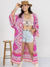 Load image into Gallery viewer, Plus Size Printed Open Front Longline Cardigan
