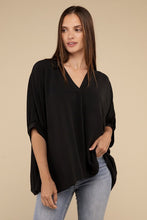 Load image into Gallery viewer, Woven Airflow V-Neck Puff Half Sleeve Top
