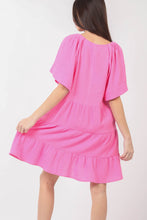 Load image into Gallery viewer, VERY J Texture V-Neck Ruffled Tiered Dress
