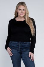 Load image into Gallery viewer, Plus Classic Ribbed Round Neck Long Sleeve
