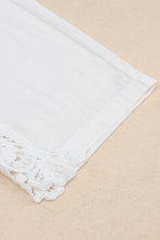 Load image into Gallery viewer, White Lace Splicing Drawstring Casual Cotton Pants
