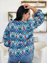 Load image into Gallery viewer, Double Take Full Size Printed Balloon Sleeve Blouse
