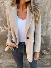 Load image into Gallery viewer, Womens Button Lapel Short Blazer Jacket Outwear
