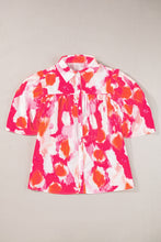 Load image into Gallery viewer, Multicolor Abstract Print Frilly Trim Half Sleeve Shirt
