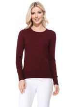 Load image into Gallery viewer, Crew Neck Long Sleeve Light Basic Casual Knit Top
