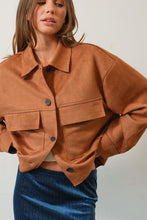 Load image into Gallery viewer, HYFVE Suede Button Down Cropped Jacket
