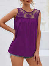 Load image into Gallery viewer, Lace Detail Round Neck Tank
