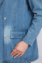 Load image into Gallery viewer, Lapel Collar Washed Denim Top
