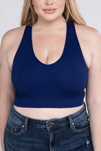 Load image into Gallery viewer, Plus Ribbed Cropped Racerback Tank Top
