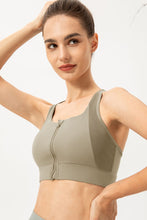 Load image into Gallery viewer, Zip-Up Round Neck Sports Bra
