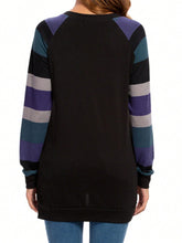 Load image into Gallery viewer, Color Block Round Neck Long Sleeve T-Shirt
