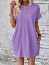 Load image into Gallery viewer, Round Neck Short Sleeve Mini Dress
