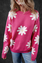 Load image into Gallery viewer, Daisy Round Neck Dropped Shoulder Sweater
