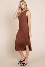 Load image into Gallery viewer, BOMBOM Slit Round Neck Sleeveless Midi Dress
