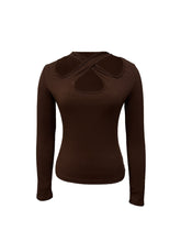 Load image into Gallery viewer, Crisscross Halter Neck Long Sleeve T-Shirt
