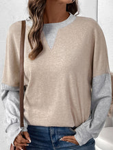 Load image into Gallery viewer, Perfee Contrast Round Neck Long Sleeve T-Shirt
