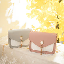 Load image into Gallery viewer, Small Messenger Cute Cat Tassel Decoration Chain One Shoulder Small Square Casual Messenger Bag
