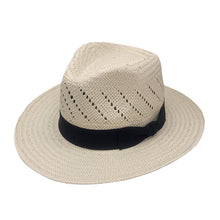 Load image into Gallery viewer, Striped Bow Flat-brimmed Straw Top Hat
