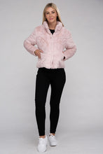 Load image into Gallery viewer, Fluffy Zip-Up Sweater Jacket
