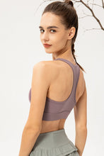 Load image into Gallery viewer, Zip-Up Round Neck Sports Bra
