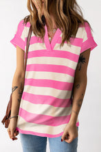 Load image into Gallery viewer, Striped Notched Cap Sleeve Blouse
