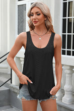 Load image into Gallery viewer, Eyelet Scoop Neck Wide Strap Tank
