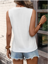 Load image into Gallery viewer, Lace Detail Round Neck Tank
