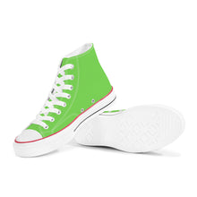 Load image into Gallery viewer, Ti Amo I love you - Exclusive Brand - Pastel Green - White Daisy - High Top Canvas Shoes - White  Soles
