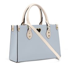 Load image into Gallery viewer, Ti Amo I love you - Exclusive Brand - Periwinkle Grey - Luxury Womens PU Tote Bag - Cream Straps
