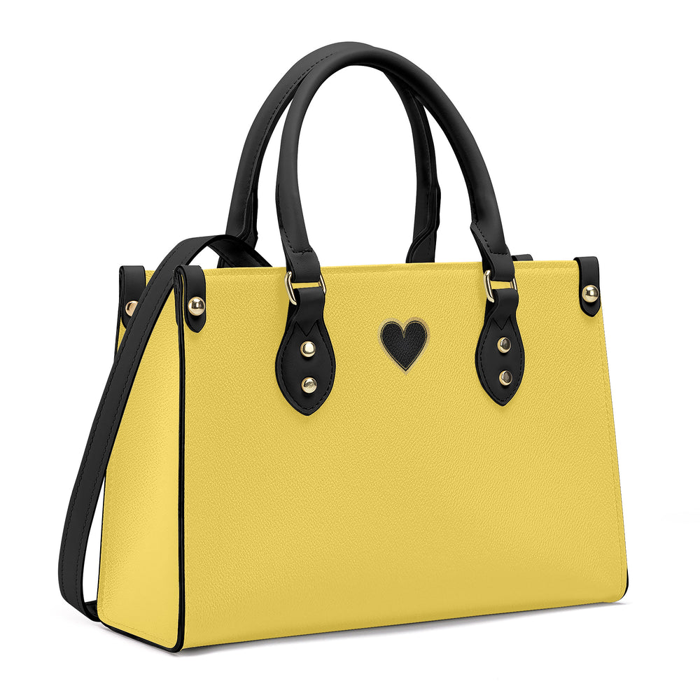 Ti Amo I love you - Exclusive Brand - Mustard Yellow - Luxury Womens PU Tote Bag - Black Straps