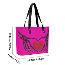 Load image into Gallery viewer, Ti Amo I love you - Exclusive Brand  - Hollywood Cerise - Skeleton Hands with Heart  - Women&#39;s PU Leather Handbag
