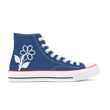 Load image into Gallery viewer, Ti Amo I love you - Exclusive Brand - San Juan - White Daisy - High Top Canvas Shoes - White  Soles
