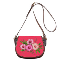 Load image into Gallery viewer, Ti Amo I love you - Exclusive Brand - Radical Red - Pink Floral - Saddle Bag
