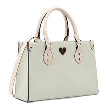 Load image into Gallery viewer, Ti Amo I love you - Exclusive Brand - Satin Linen - Luxury Womens PU Tote Bag - Cream Straps
