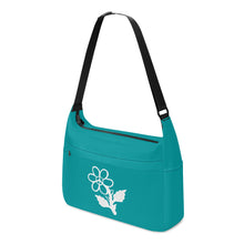 Load image into Gallery viewer, Ti Amo I love you - Exclusive Brand - Persian Green - White Daisy -  Journey Computer Shoulder Bag
