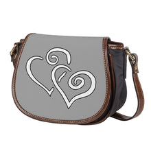 Load image into Gallery viewer, Ti Amo I love you - Exclusive Brand - Silver Chalice - Double White Heart - Saddle Bag
