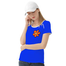 Load image into Gallery viewer, Ti Amo I love you - Exclusive Brand  - Blue Blue Eyes  - Orange Flower - Women&#39;s  T shirt
