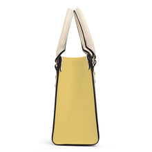 Load image into Gallery viewer, Ti Amo I love you - Exclusive Brand - Golden Sand - Luxury Womens PU Tote Bag - Cream Straps
