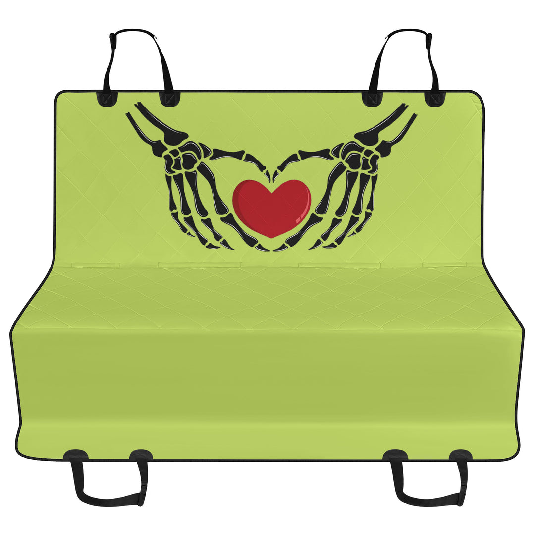 Ti Amo I love you - Exclusive Brand - Yellow Green - Skeleton Hands with Heart - Pet Seat Covers