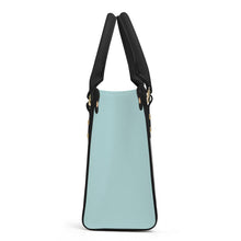 Load image into Gallery viewer, Ti Amo I love you - Exclusive Brand - Pale Aqua - Luxury Womens PU Tote Bag - Black Straps
