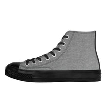 Load image into Gallery viewer, Ti Amo I love you - Exclusive Brand - Grey Denim - High Top Canvas Shoes - Black  Soles
