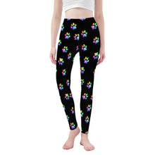 Load image into Gallery viewer, Ti Amo I love you  - Exclusive Brand  - Black Paw Prints - Yoga Leggings
