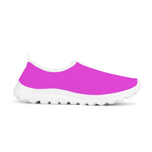 Load image into Gallery viewer, Ti Amo I love you - Exclusive Brand - Brilliant Lavender Rose - Double White Heart - Women&#39;s Mesh Running Shoes - White Soles
