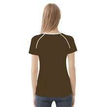 Load image into Gallery viewer, TI Amo I love you - Exclusive Brand - Cafe Noir - Double White Heart - Women&#39;s T shirt - Sizes XS-2XL
