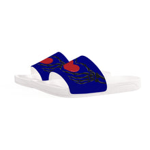 Load image into Gallery viewer, Ti Amo I love you - Exclusive Brand - Navy - Skeleton Hands with Heart -  Slide Sandals - White Soles
