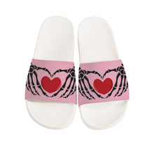 Load image into Gallery viewer, Ti Amo I love you - Exclusive Brand - Rosewater - Skeleton Hands with Heart -  Slide Sandals - White Soles
