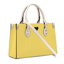 Load image into Gallery viewer, Ti Amo I love you - Exclusive Brand - Yellow Tan - Luxury Womens PU Tote Bag - Cream Straps
