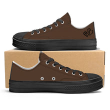 Load image into Gallery viewer, Ti Amo I love you - Exclusive Brand - Tuk Tuk - Double Black Heart - Unisex Classic Low Top Canvas Shoes - Black Soles
